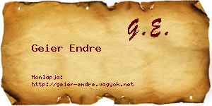 Geier Endre névjegykártya